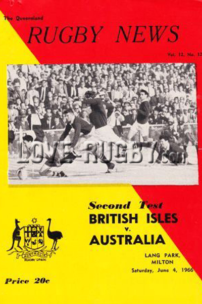 1966 Australia v British Isles  Rugby Programme